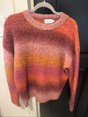 Topman Gradient Crewneck Sweater in Pink, Orange, Yellow